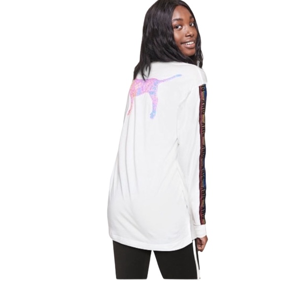 PINK Victoria's Secret Tops - Victorias Secret PINK Bling dog long sleeve shirt